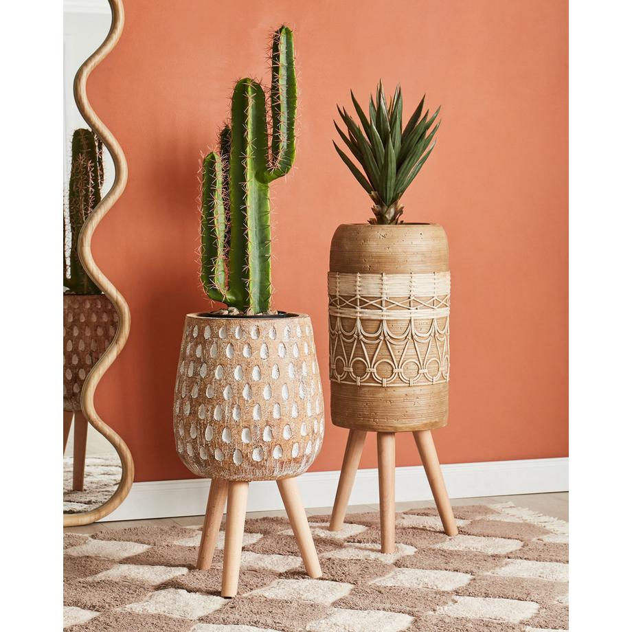 Beliani Cache-pot sur pied en Fibre d\'argile Rétro DRYOPTERIS  