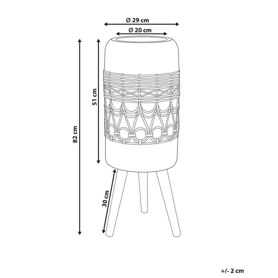 Beliani Cache-pot sur pied en Fibre d\'argile Rétro DRYOPTERIS  
