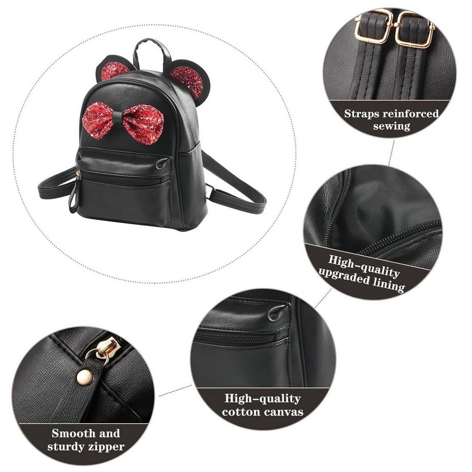 Only-bags.store Sac à dos Mini Léger avec Nœud Papillon et Porte-clés Daypack  