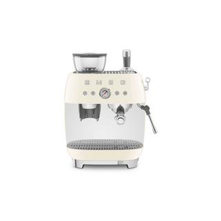 SMEG Manuelle Espresso-Kaffeemaschine mit Kaffeemühle Creme  