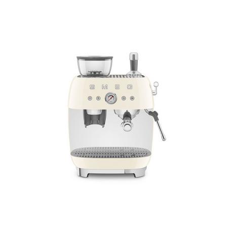 SMEG Manuelle Espresso-Kaffeemaschine mit Kaffeemühle Creme  