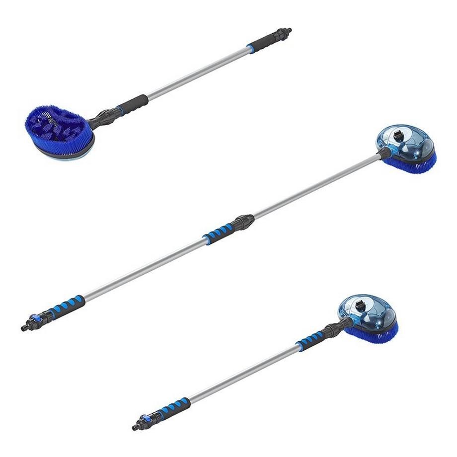 Pricenet Brosse de lavage manche télescopique 1,21-1,91m avec brosse rotative  