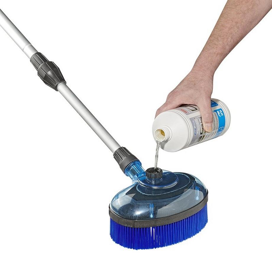 Pricenet Brosse de lavage manche télescopique 1,21-1,91m avec brosse rotative  