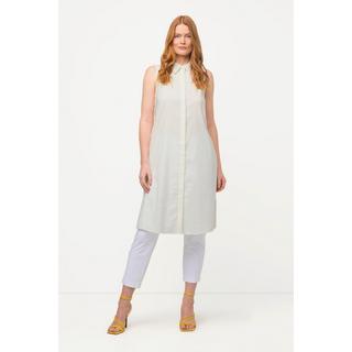 Ulla Popken Blusa smanicata misto lino Collo camicia Tasche  