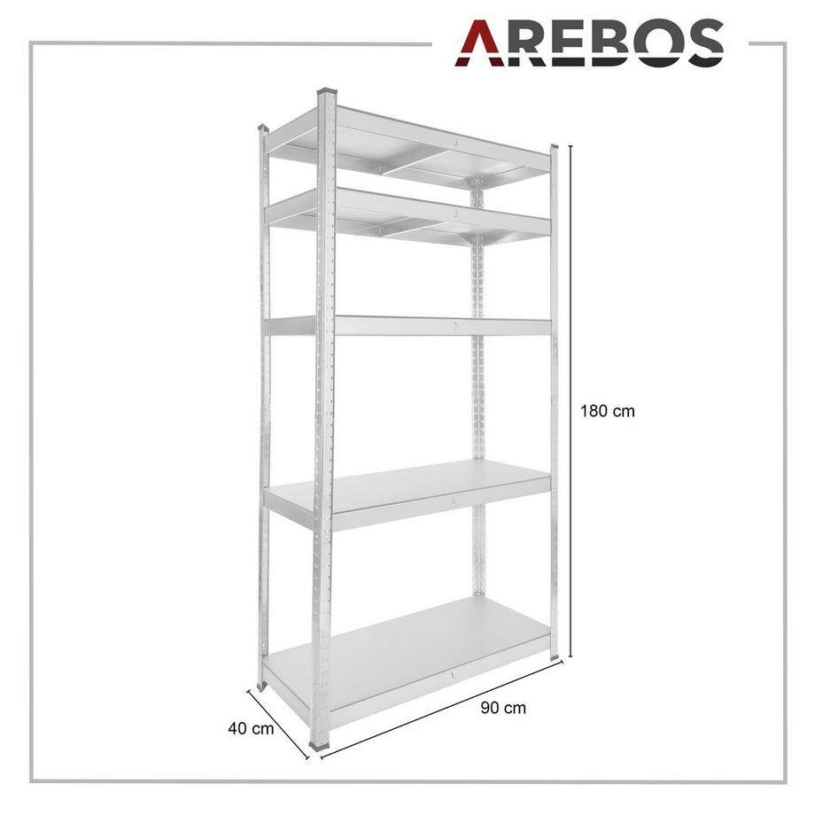 Arebos 2x Scaffali per carichi pesanti 875kg  