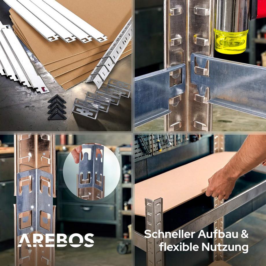 Arebos 2x Scaffali per carichi pesanti 875kg  