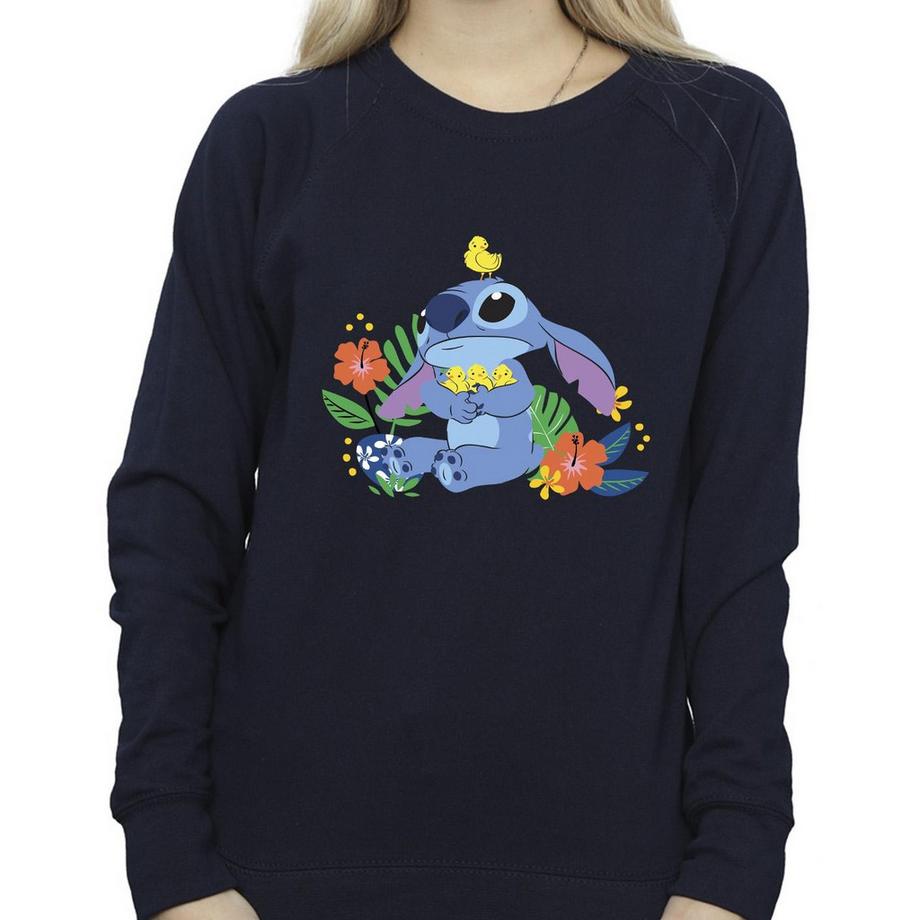 Disney Stitch Floreale Grafico Felpa  