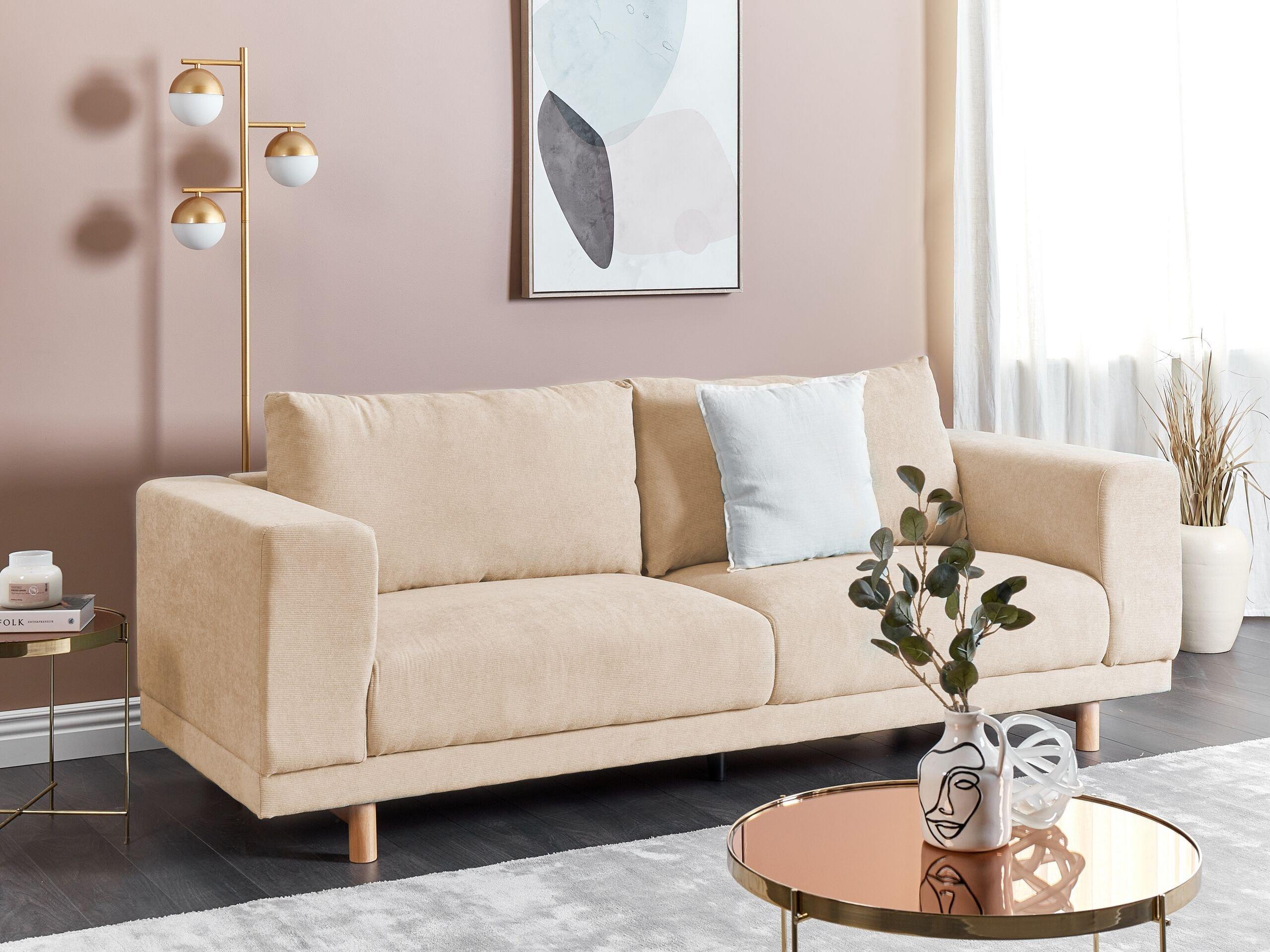 Beliani 3 Sitzer Sofa aus Cord Modern NIVALA  