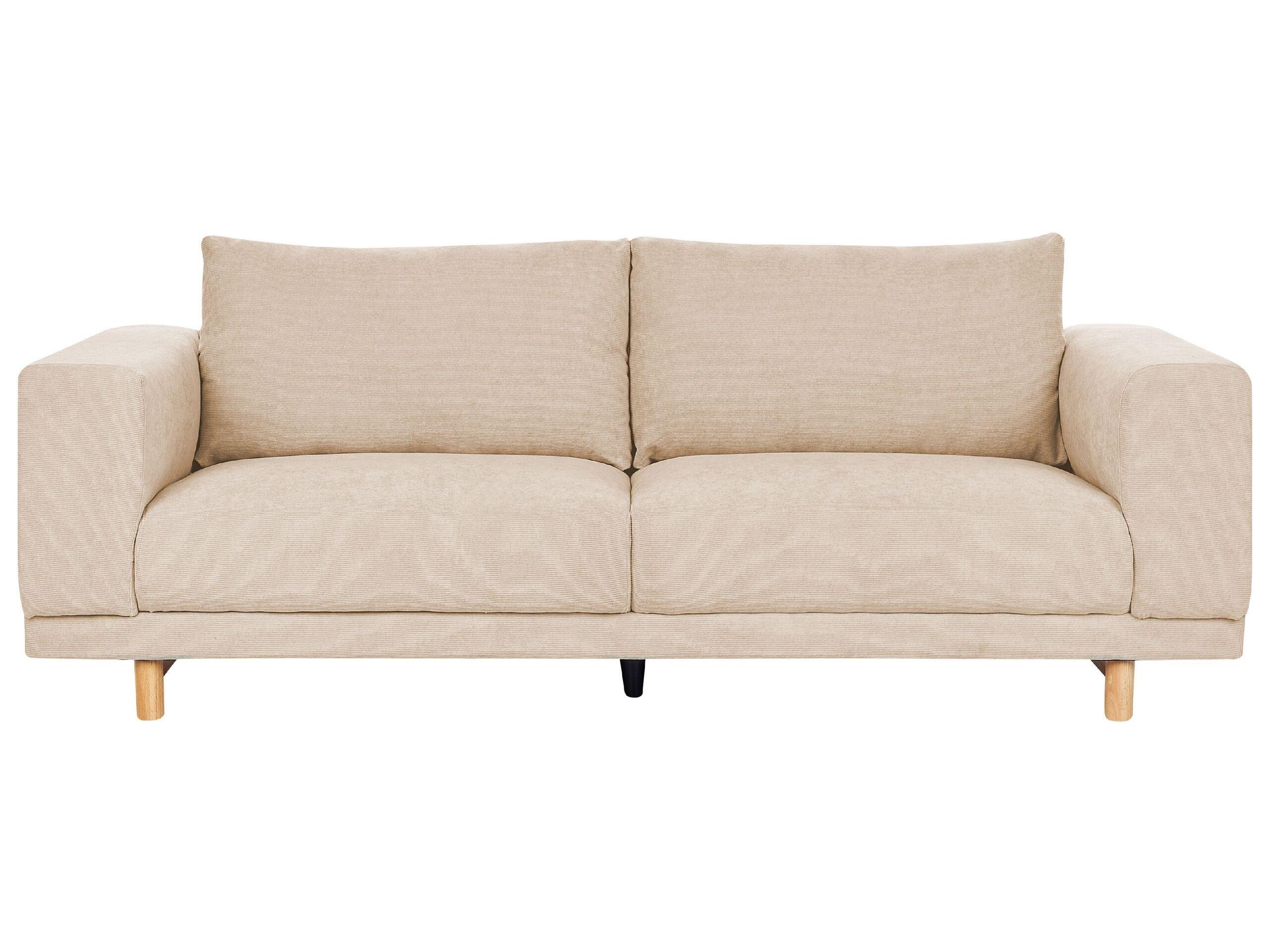 Beliani 3 Sitzer Sofa aus Cord Skandinavisch NIVALA  