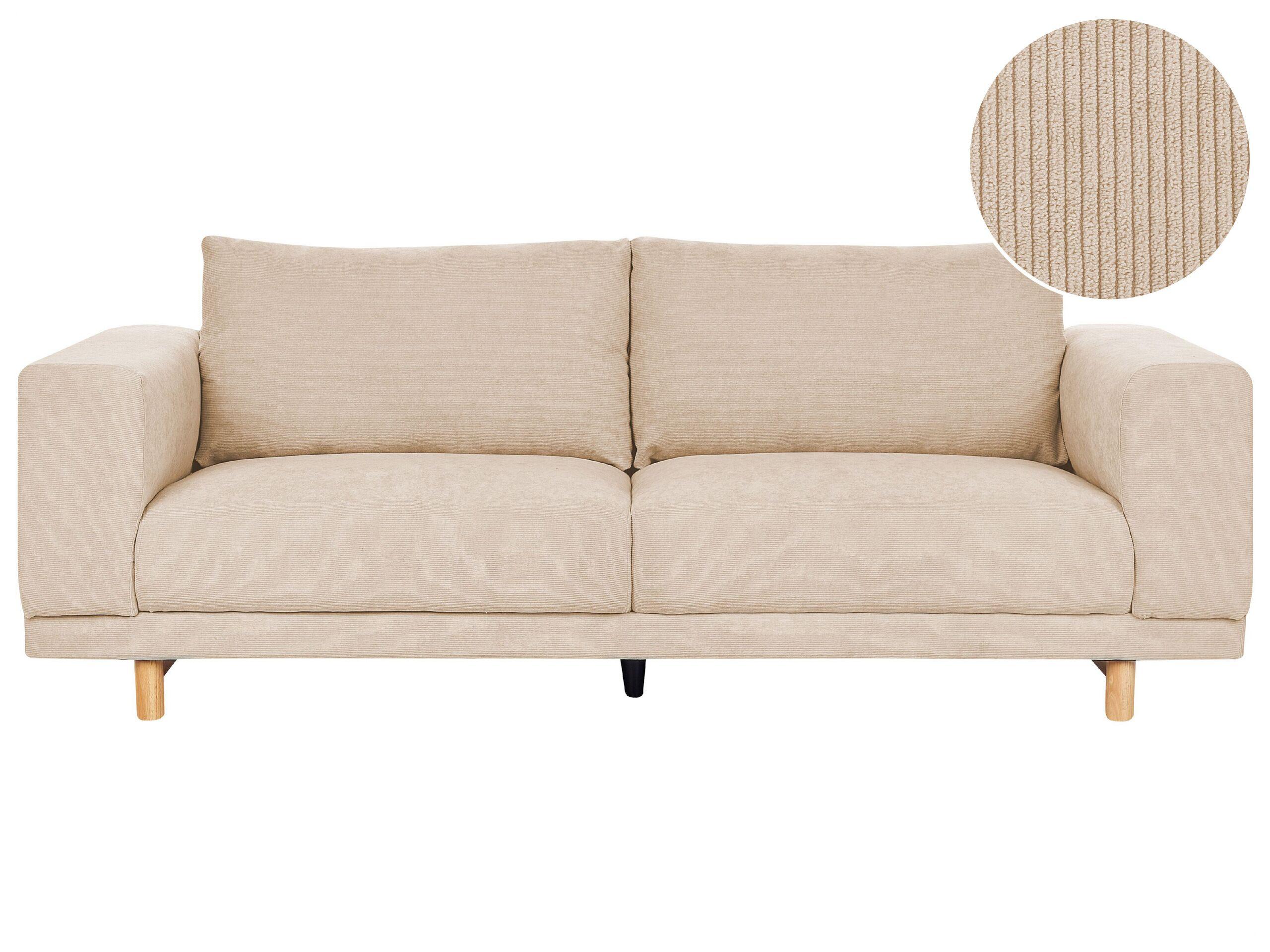 Beliani 3 Sitzer Sofa aus Cord Modern NIVALA  