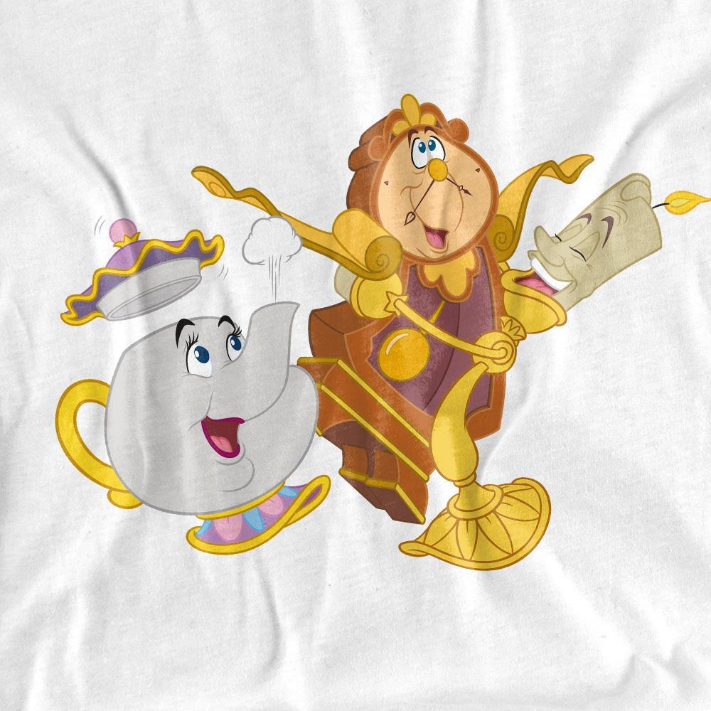 Beauty And The Beast Beauty and the Beast Chip Cogsworth Lumiere T-Shirt Maniche Lunghe  