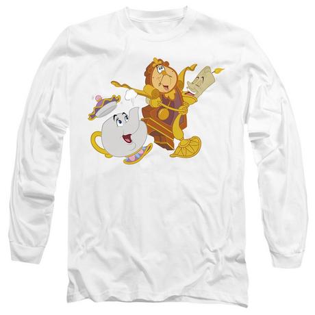 Beauty And The Beast Beauty and the Beast Chip Cogsworth Lumiere T-Shirt Maniche Lunghe  