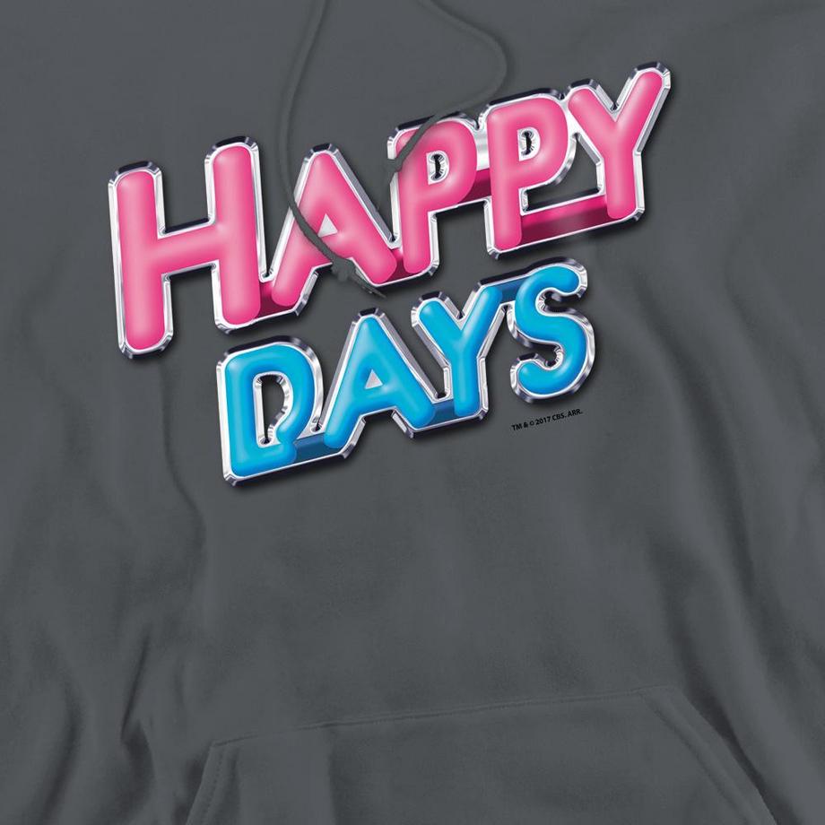 Happy Days Happy Days Felpa con Cappuccio Stampa Grafica  