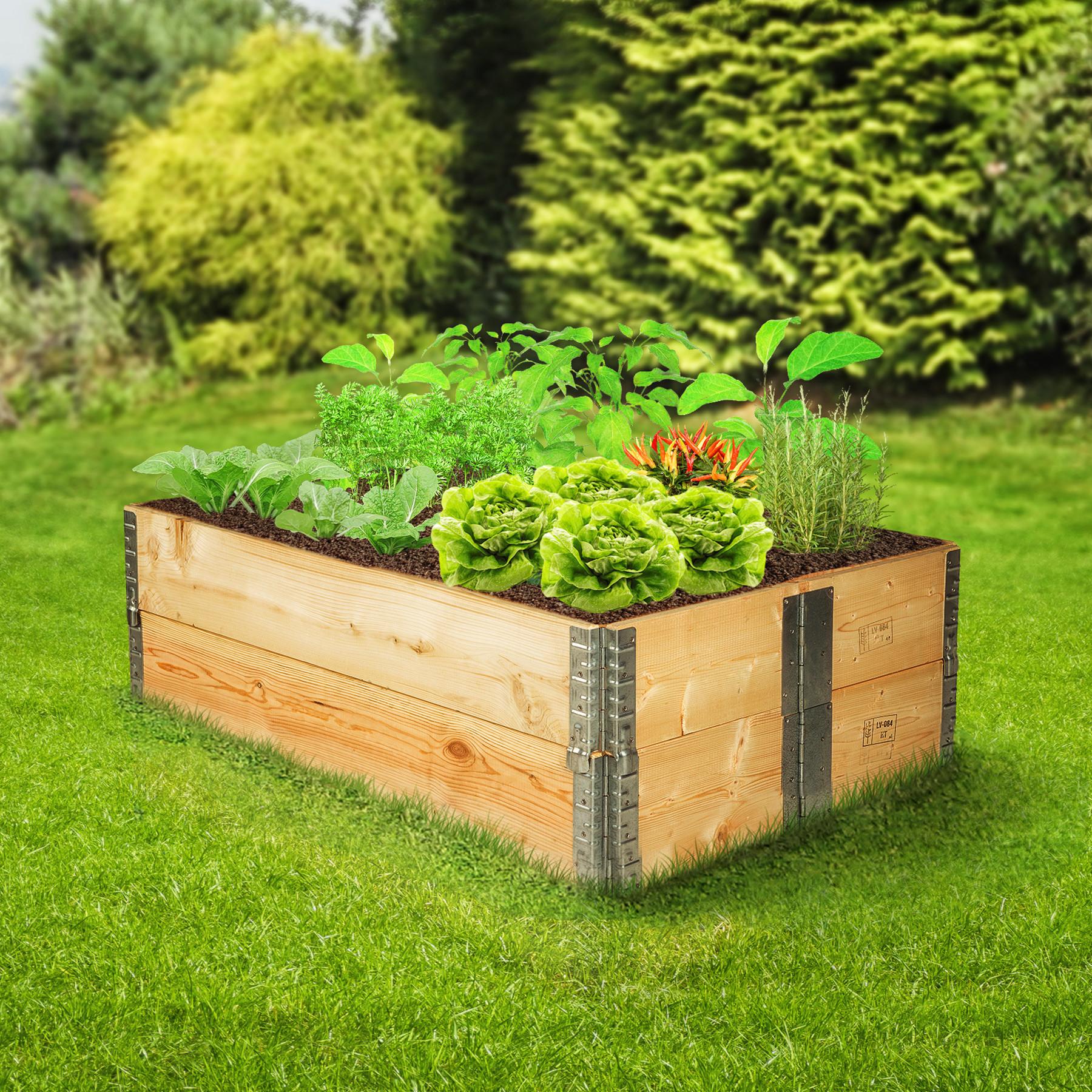 Tectake Carré Potager de Jardin pliable et empilable 120x80x19cm  