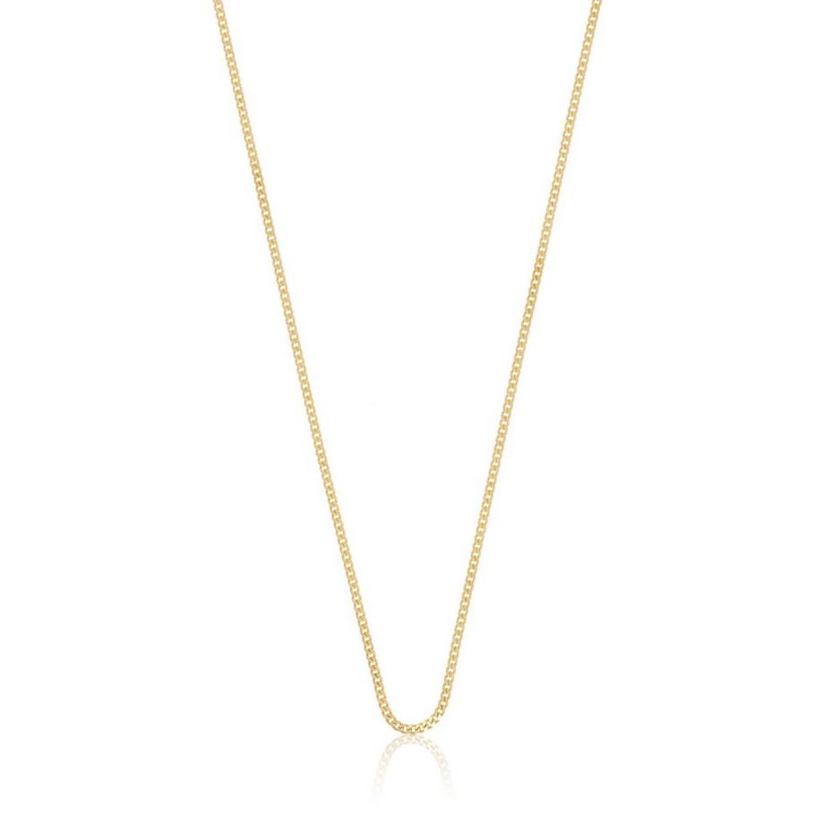 Collier gourmette or jaune 750, 1.2mm, 42cm