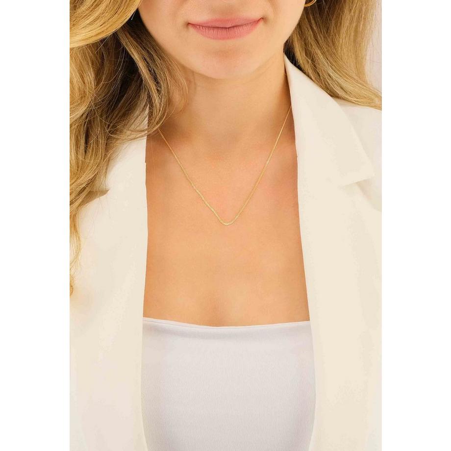 MUAU Schmuck  Collier gourmette or jaune 750, 1.2mm, 42cm 