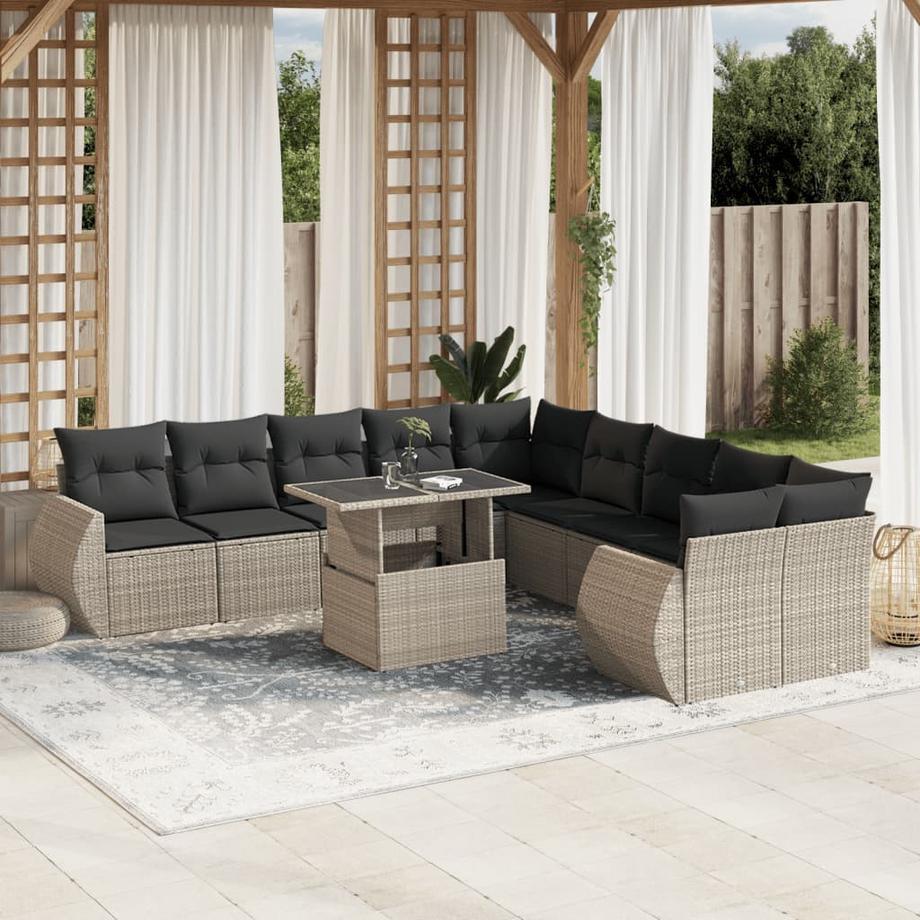 VidaXL set divano da giardino Polirattan  