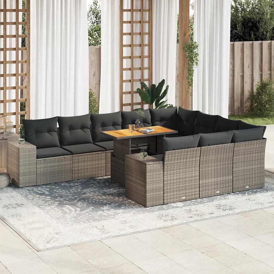 VidaXL set divano da giardino Polirattan  