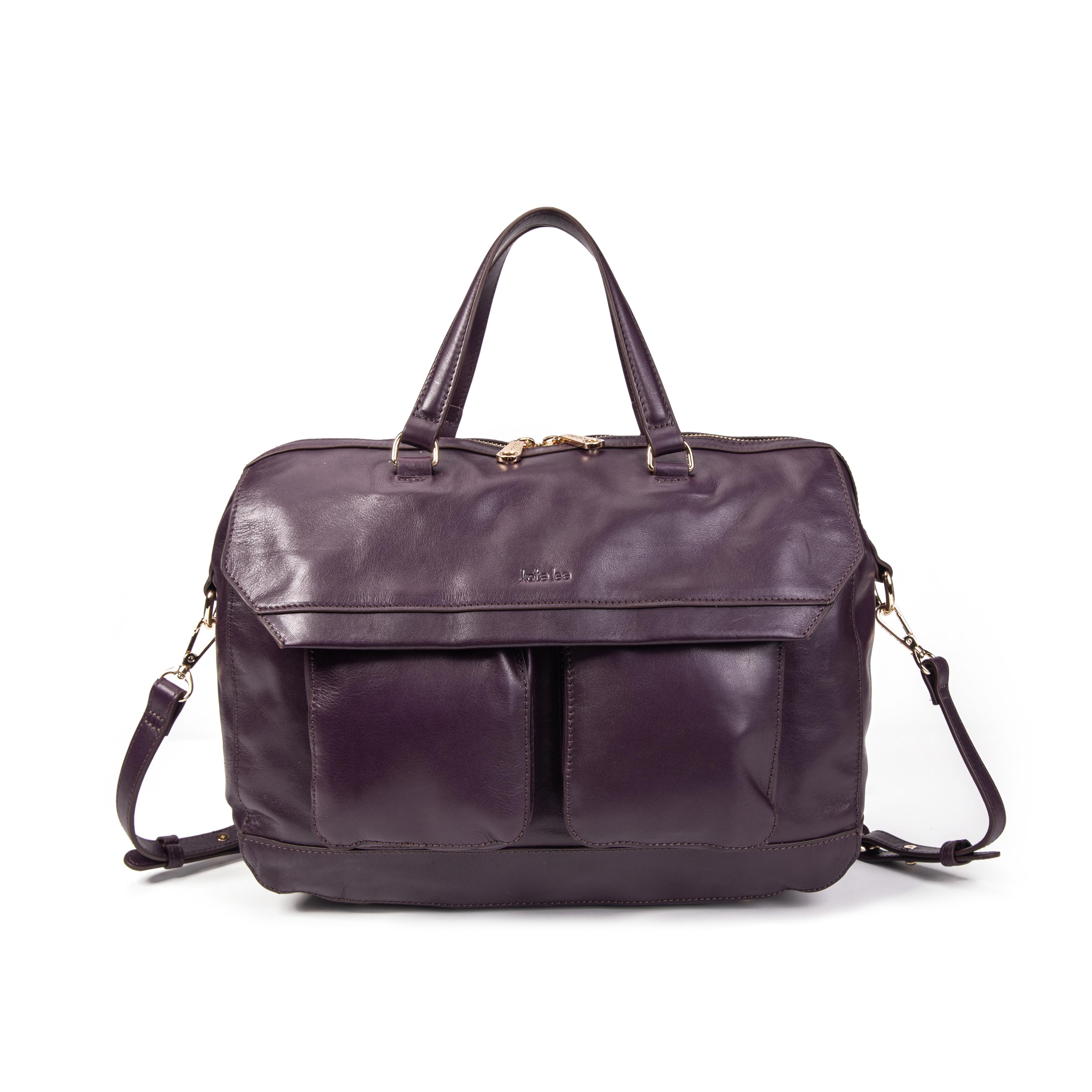 Kate Lee  Sac cabas en cuir Fiona myrtille 