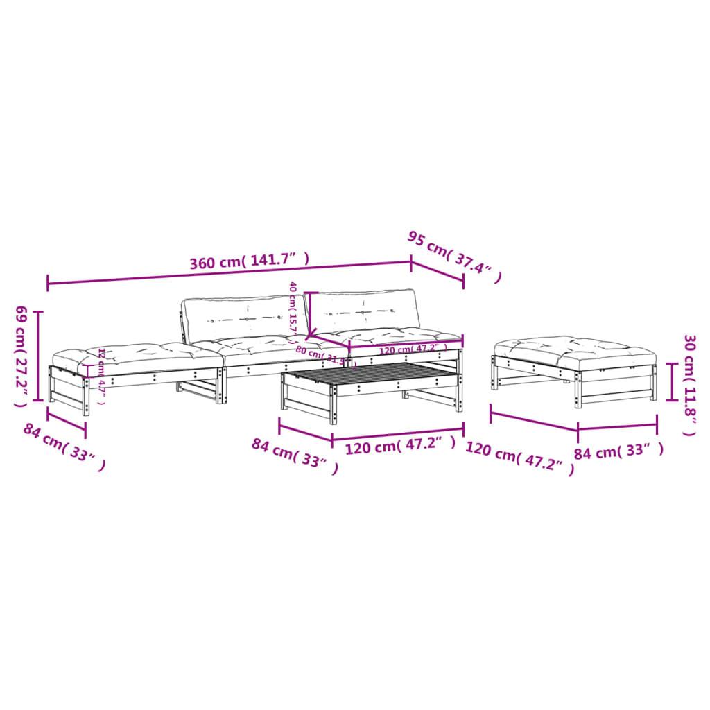 VidaXL set divani da giardino Legno  