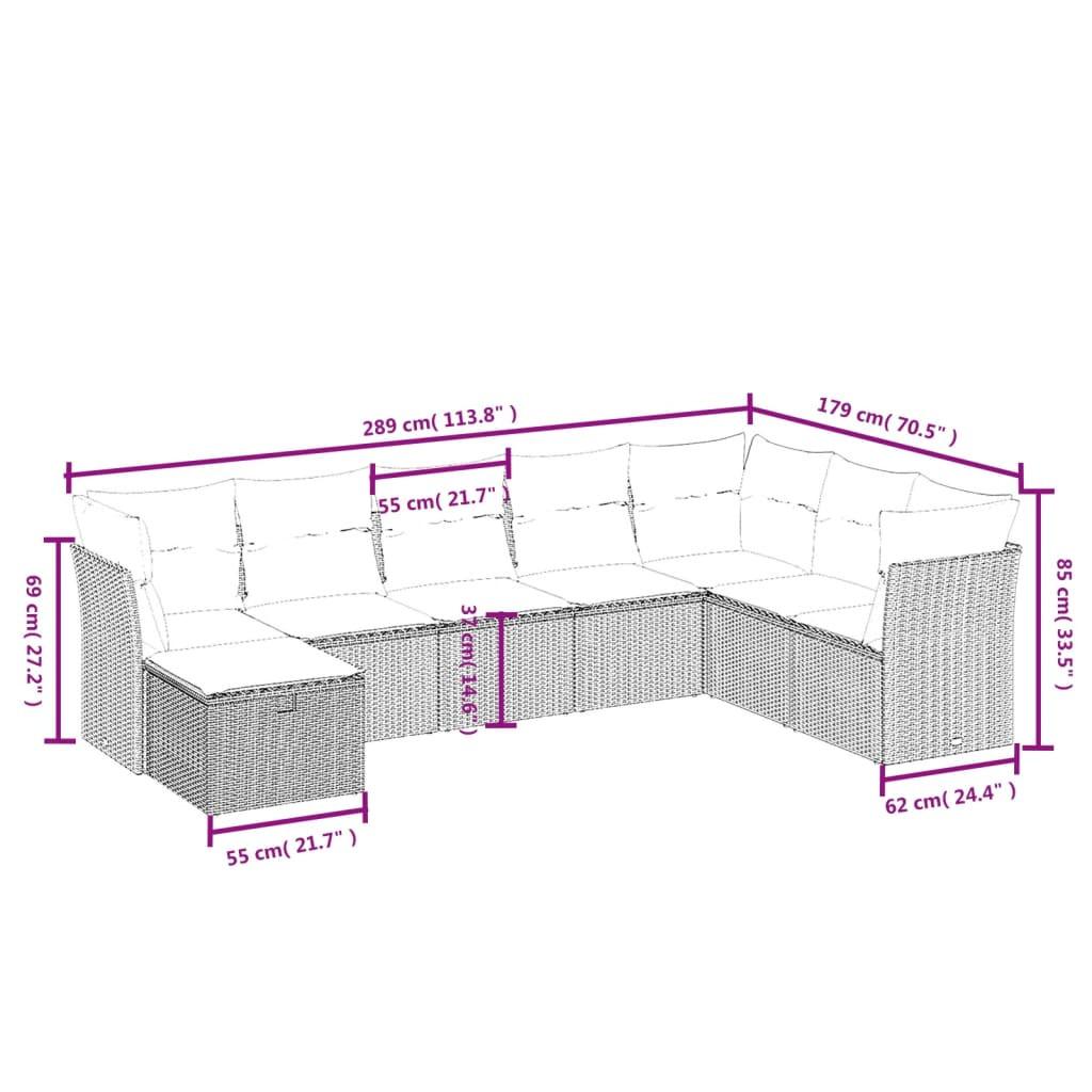 VidaXL Ensemble de canapés de jardin rotin synthétique  