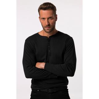 JP1880  Henley manches longues, rayures, patte de boutonnage - jusqu'au 8 XL 