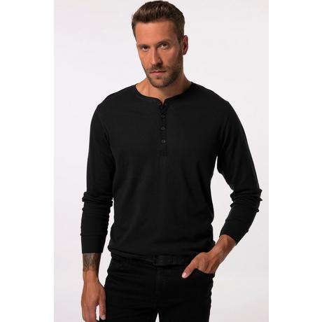 JP1880  Henley manches longues, rayures, patte de boutonnage - jusqu'au 8 XL 