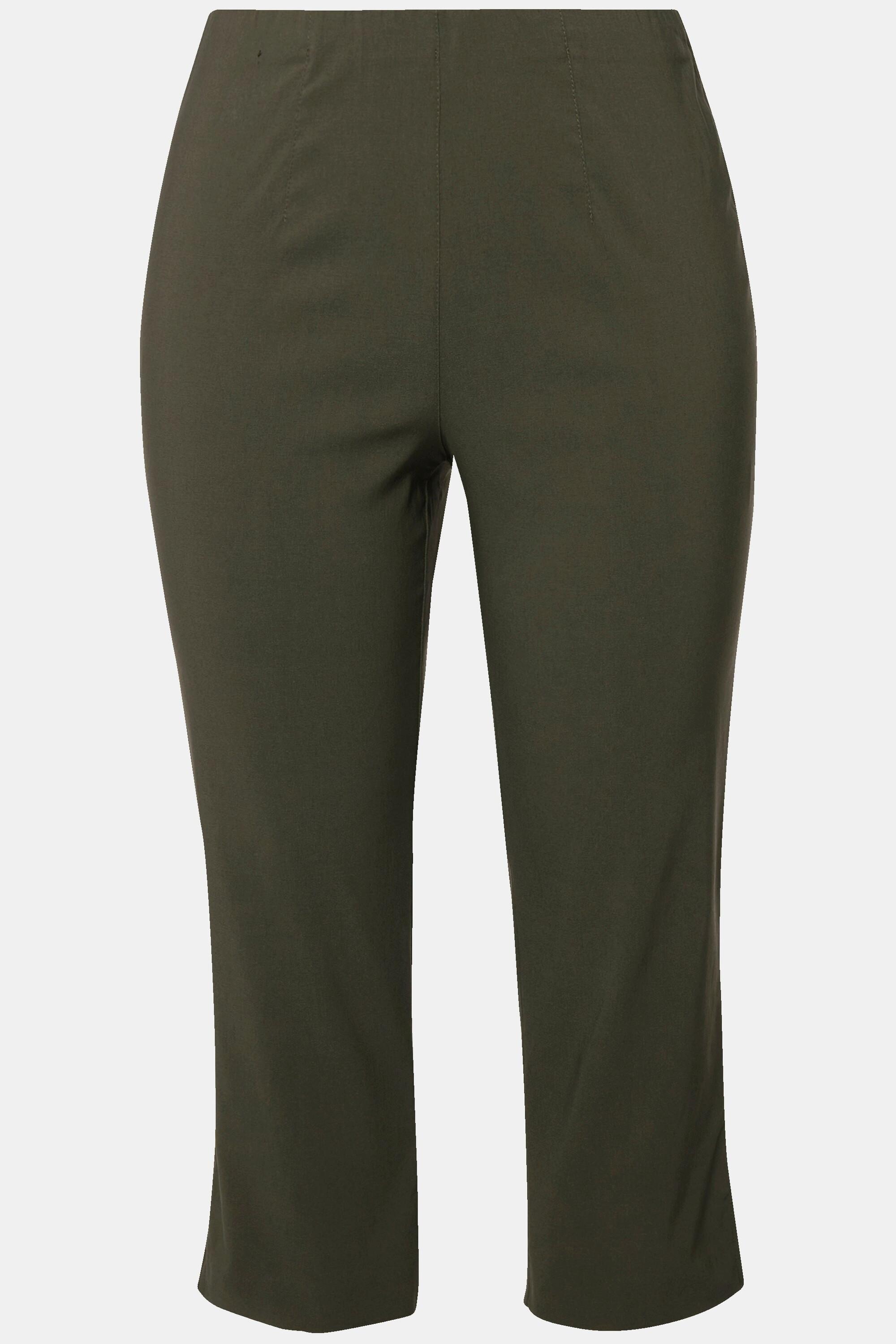 Ulla Popken  Pantalon en bengaline stretch, longueur 3/4 et taille élastique 