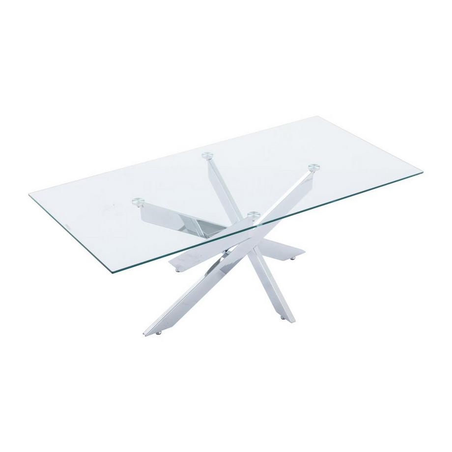 Vente-unique Couchtisch - Sicherheitsglas & Verchromtes Metall - Transparent - COSIMA  