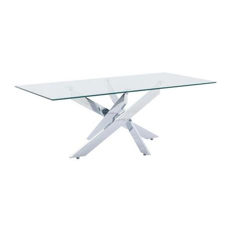 Vente-unique Table basse en verre trempé et métal chromé - Transparent - COSIMA  