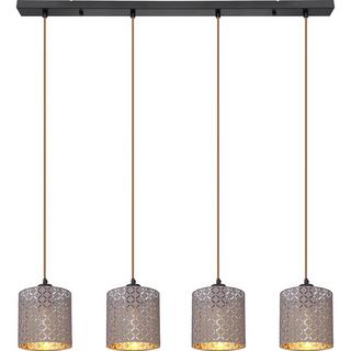 mutoni Lampe à suspension Cindy métal noir mat 4xE27  