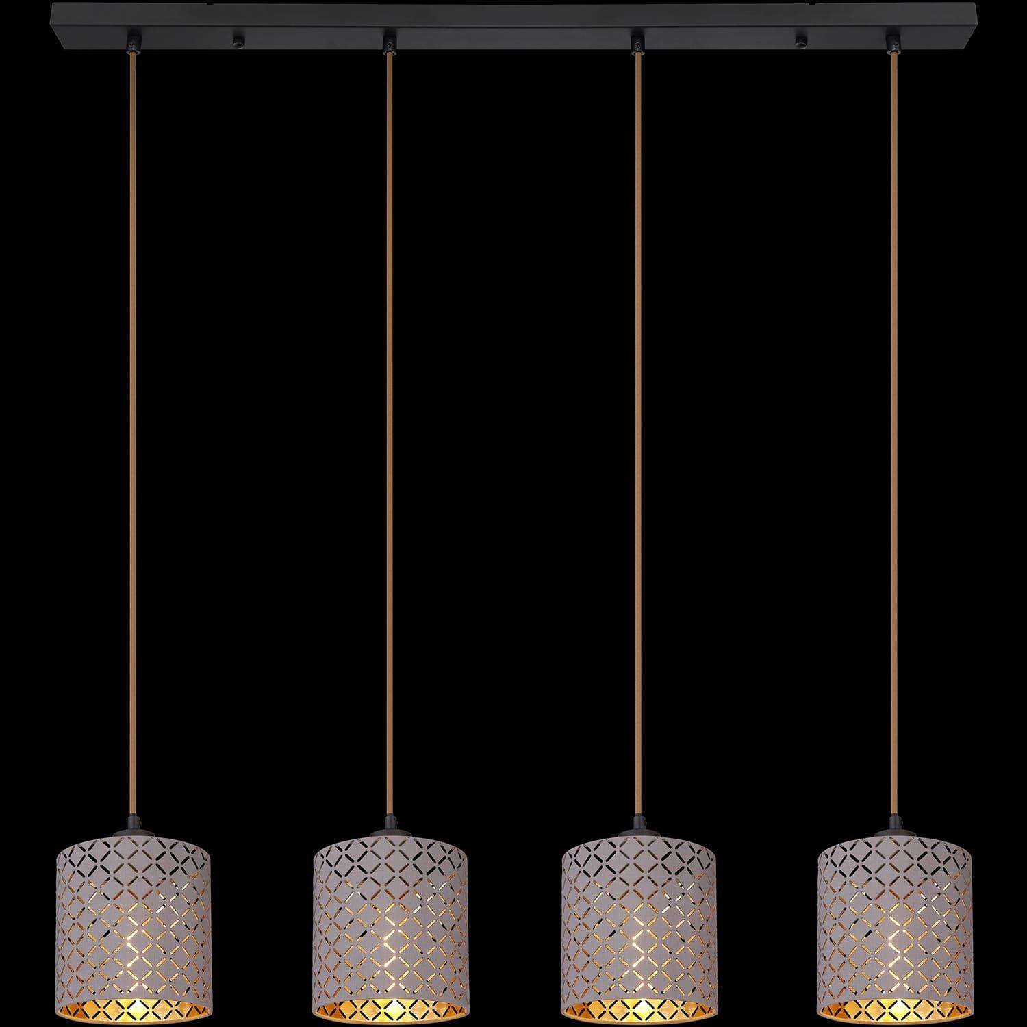 mutoni Lampada a sospensione Cindy metallo nero opaco 4xE27  