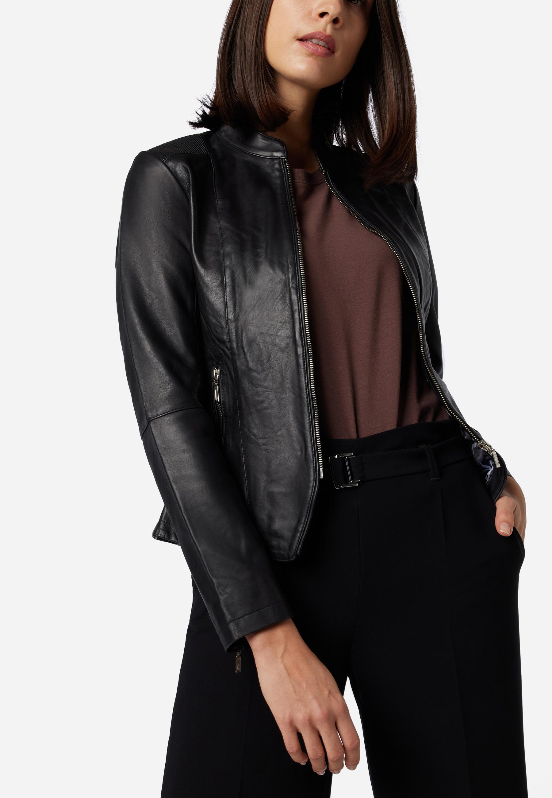 RICANO  Veste en cuir s Abigale, style classique en cuir d'agneau ultra doux 