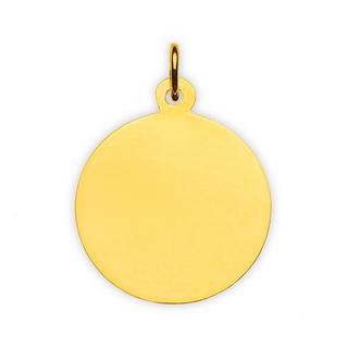 MUAU Schmuck  Pendentif plaque à  graver or jaune 750, 18mm 