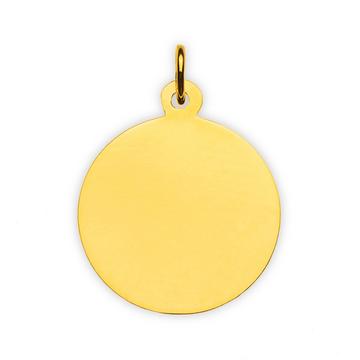 Pendentif plaque à  graver or jaune 750, 18mm