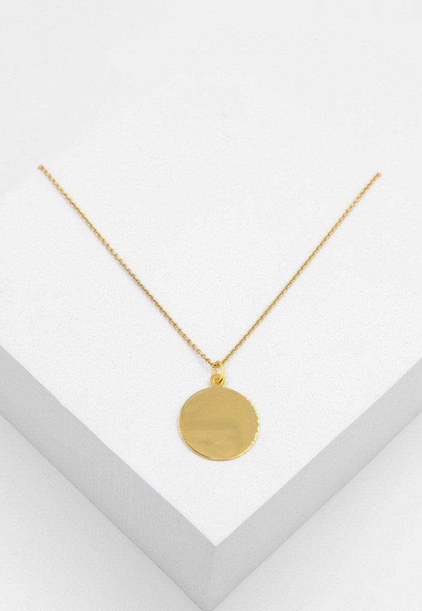 MUAU Schmuck  Anhänger Gravurplatte Gelbgold 750, 18mm 