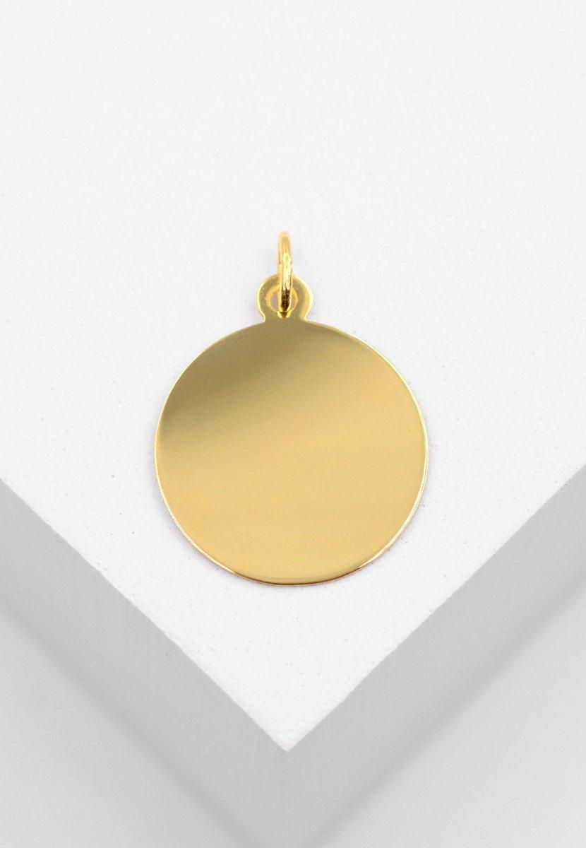 MUAU Schmuck  Anhänger Gravurplatte Gelbgold 750, 18mm 