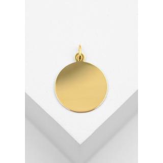 MUAU Schmuck  Anhänger Gravurplatte Gelbgold 750, 18mm 