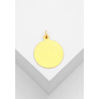 MUAU Schmuck  Pendentif plaque à  graver or jaune 750, 18mm 