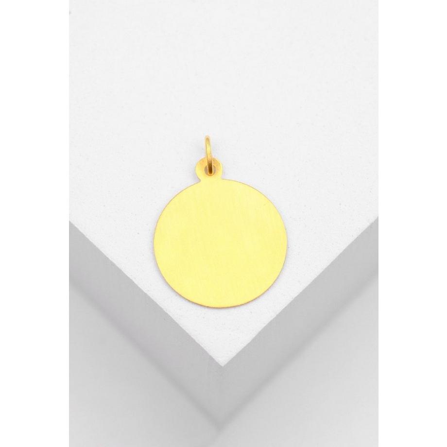 MUAU Schmuck  Anhänger Gravurplatte Gelbgold 750, 18mm 