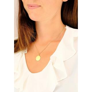 MUAU Schmuck  Anhänger Gravurplatte Gelbgold 750, 18mm 