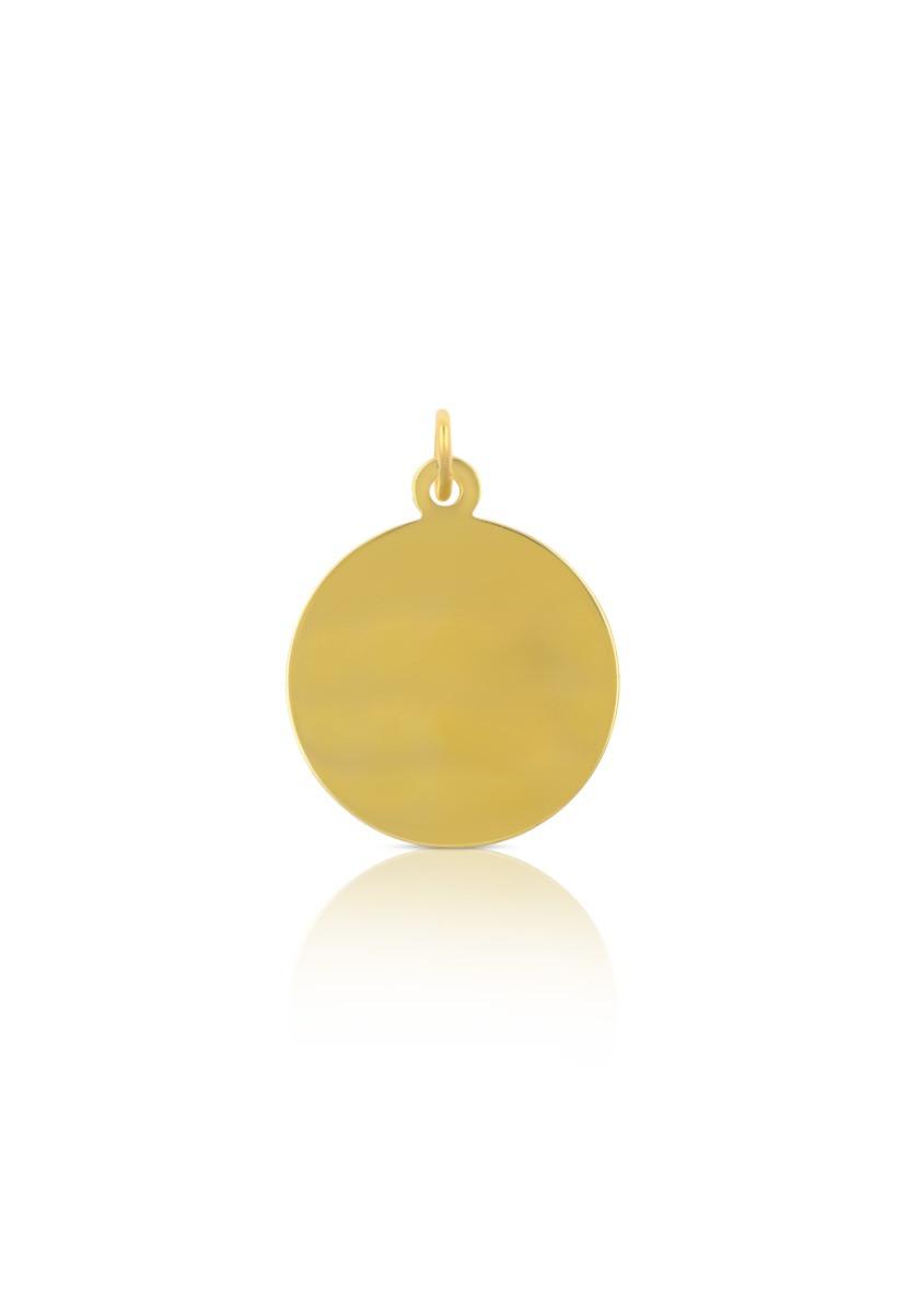 MUAU Schmuck  Pendentif plaque à  graver or jaune 750, 18mm 