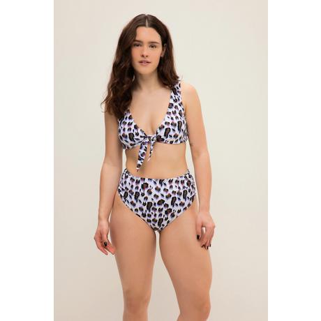 Studio Untold  Bas de bikini taille haute, drapé sur les côtés et imprimé léopard coloré 