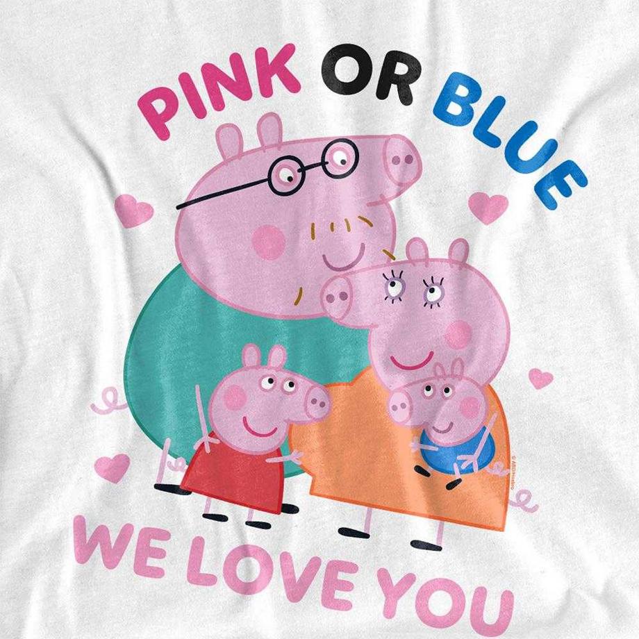 Peppa Pig T-Shirt Pink Or Blue We Love You  