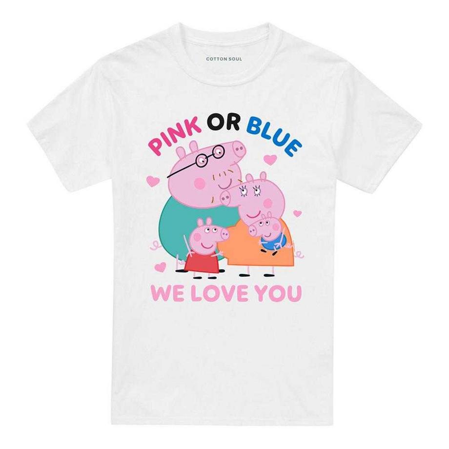 T-ShirtMotiftyle Famille Pink Or Blue We Love You