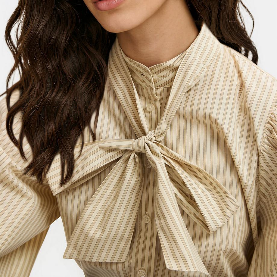 La Redoute Collections Chemise lavallière à rayures manches bouffantes  