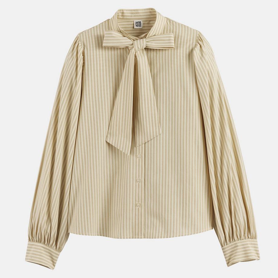 La Redoute Collections Chemise lavallière à rayures manches bouffantes  