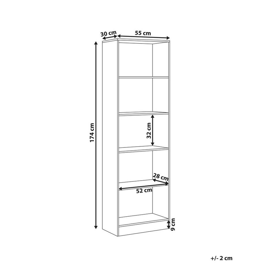 Beliani Libreria a 5 ripiani en Pannello di fibre (LDF) Scandinavo WINNIPEG  