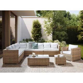 Beliani Set lounge pour jardin en Polyrotin Scandinave XXL  