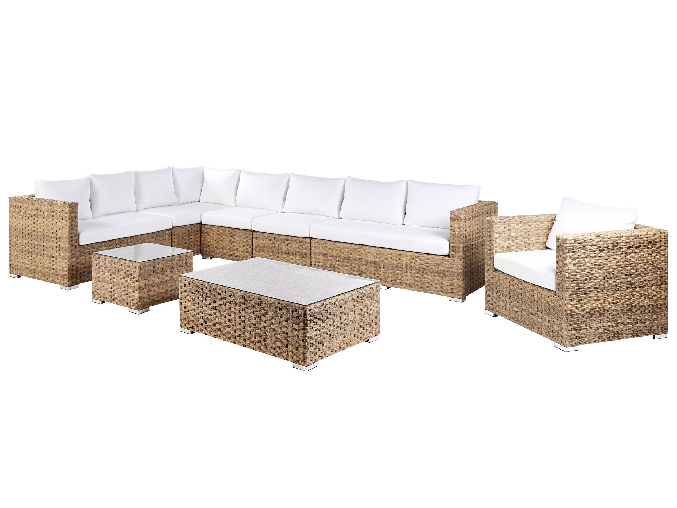 Beliani Set lounge pour jardin en Polyrotin Scandinave XXL  